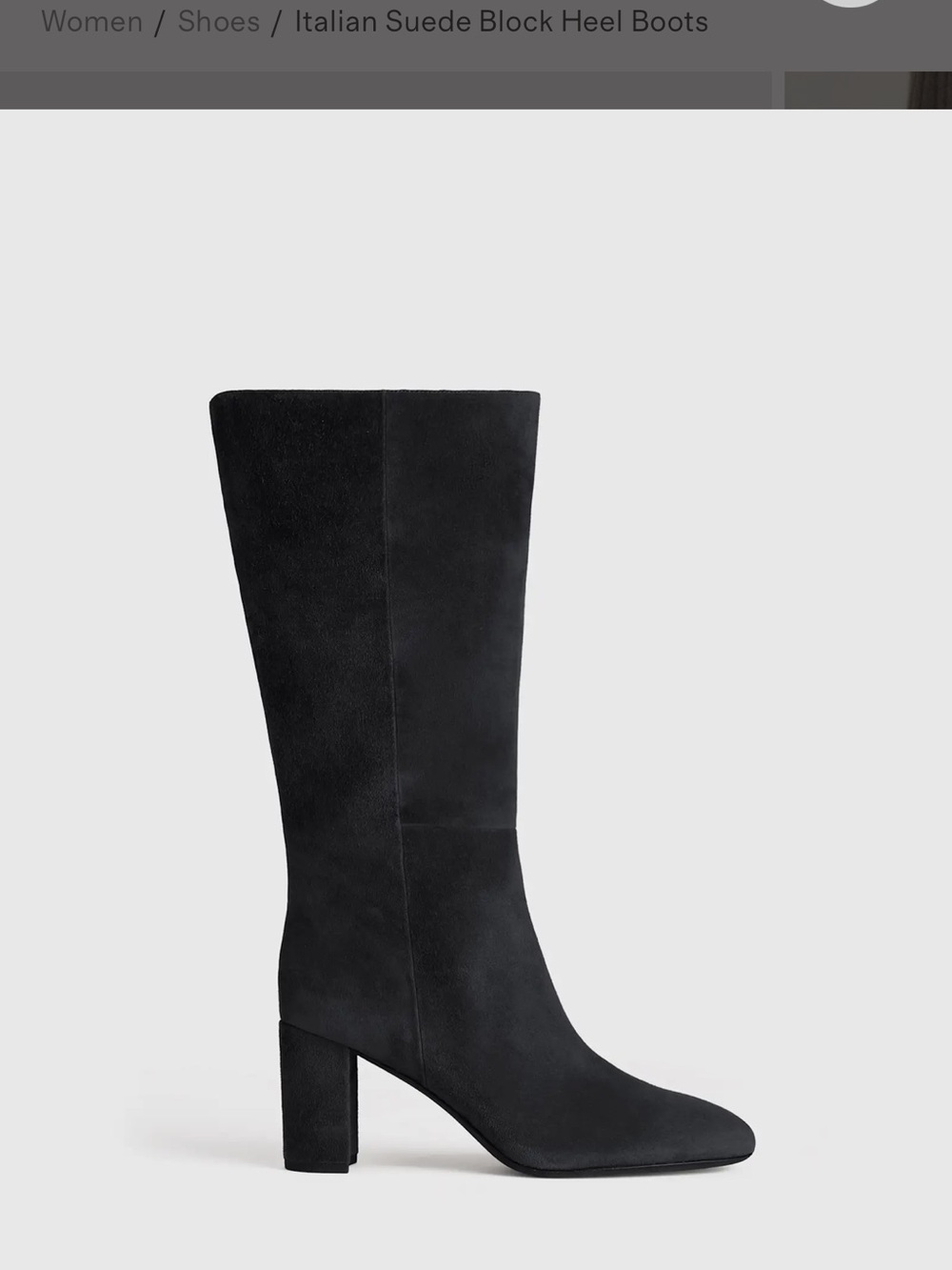 NEW Quince Italian Suede block heel boot Size 7 - Picture 3 of 8